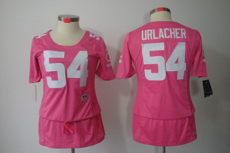 Womens NEW Chicago Bears 54 Urlacher breast Cancer Awareness Pink Jerseys