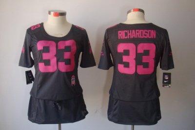 Womens NEW Cleveland Browns 33 Trent Richardson Elite breast Cancer Awareness Dark Grey Jerseys