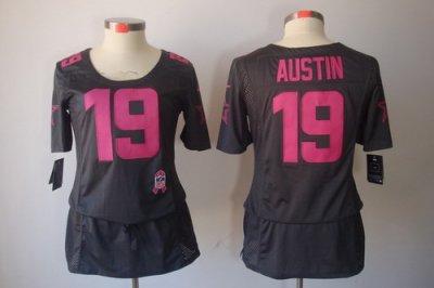 Womens NEW Dallas cowboys 19 Austin breast Cancer Awareness Dark grey Jerseys