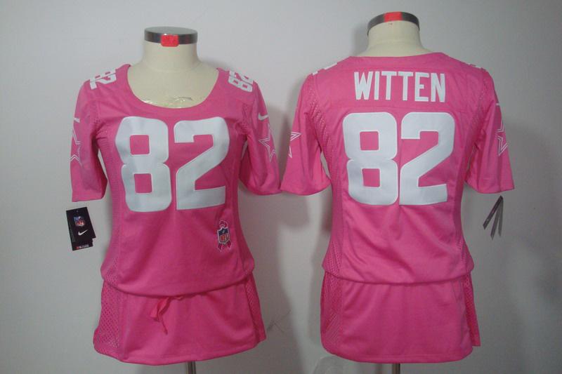 Womens NEW Dallas cowboys 82 Witten Elite breast Cancer Awareness Pink Jerseys