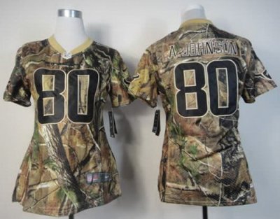 Womens NEW Houston Texans #80 Andre Johnson Camo Realtree NFL Jerseys
