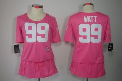 Womens NEW Houston Texans 99 Watt Elite breast Cancer Awareness Pink Jerseys