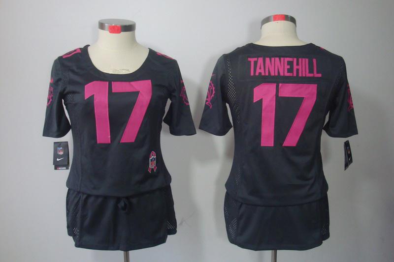 Womens NEW Miami Dolphins 17 Ryan Tannehill breast Cancer Awareness Dark grey Jerseys