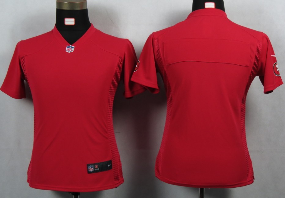 Womens NEW NFL San Francisco 49ers Blank Red Portrait Fashion Game Jerseys