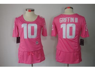 Womens NEW Washington Red Skins 10 Griffin III Elite breast Cancer Awareness Pink Jerseys
