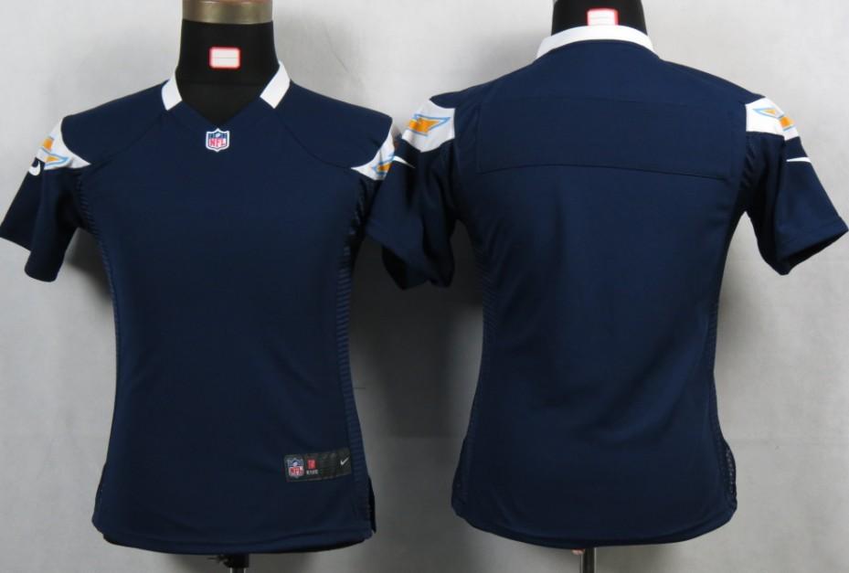 Womens New San Diego Charger Blank Blue Portrait Fashion Game Jerseys