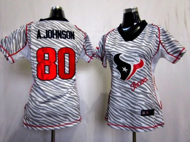 Womens New NFL Jerseys Houston Texans 80 Andre Johnson Zebra