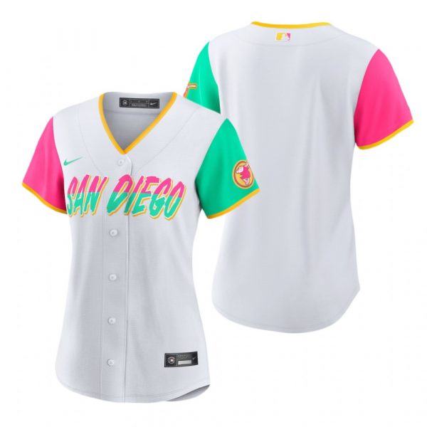 Womens San Diego Padres White City Connect Stitched Jersey Womens San Diego Padres White City Connect Stitched Jersey