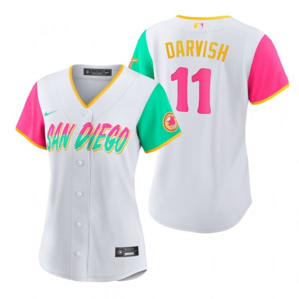 Womens San Diego Padres Yu Darvish White City Connect Stitched Jersey Womens San Diego Padres Yu Darvish White City Connect Stitched Jersey