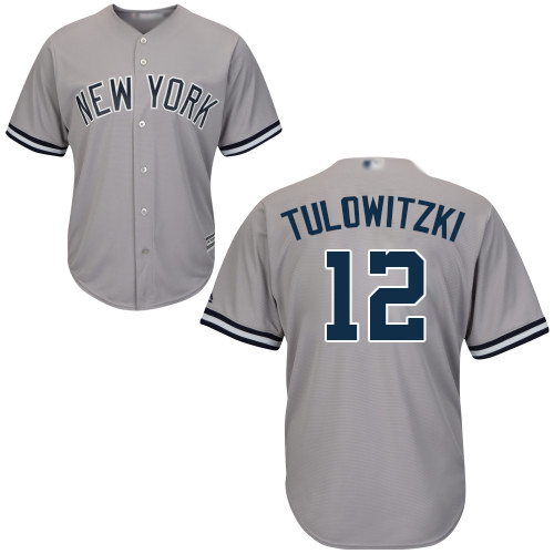 Yankees #12 Troy Tulowitzki Grey Cool Base Stitched Youth Baseball Jersey Yankees #12 Troy Tulowitzki Grey Cool Base Stitched Youth Baseball Jersey