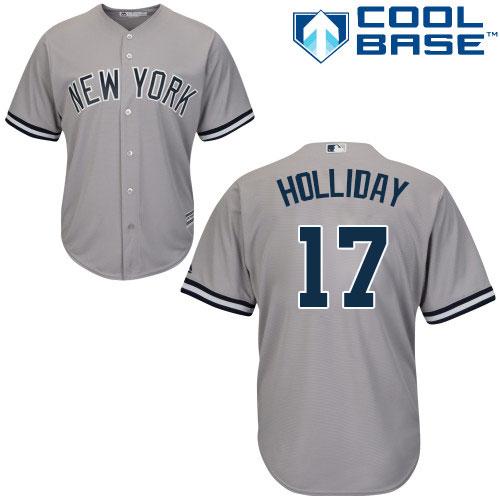 Yankees #17 Matt Holliday Grey Road Women's Stitched MLB Jersey