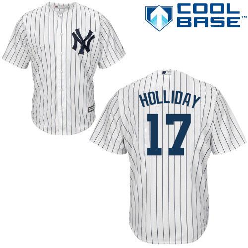 Yankees #17 Matt Holliday White Home Stitched Youth MLB Jersey