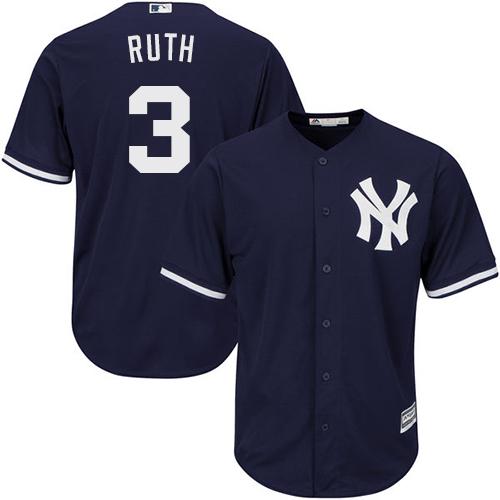 Yankees #3 Babe Ruth Navy blue Cool Base Stitched Youth MLB Jersey Yankees #3 Babe Ruth Navy blue Cool Base Stitched Youth MLB Jersey