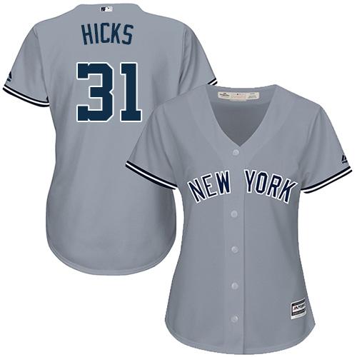 Yankees #31 Aaron Hicks Grey Road Women's Stitched MLB Jersey Yankees #31 Aaron Hicks Grey Road Women's Stitched MLB Jersey