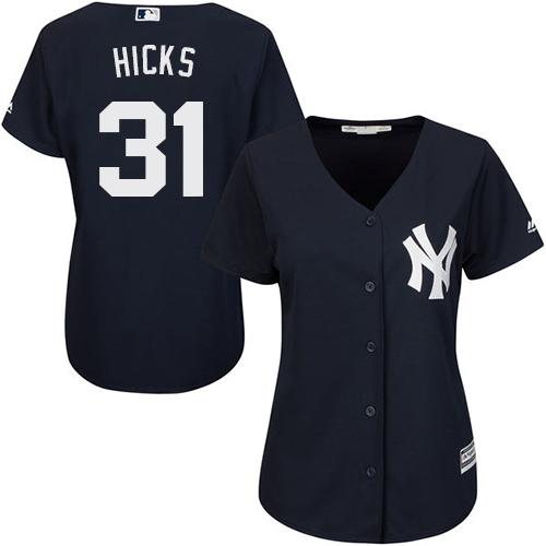 Yankees #31 Aaron Hicks Navy Blue Alternate Women's Stitched MLB Jersey Yankees #31 Aaron Hicks Navy Blue Alternate Women's Stitched MLB Jersey