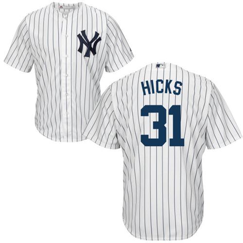 Yankees #31 Aaron Hicks White Cool Base Stitched Youth MLB Jersey Yankees #31 Aaron Hicks White Cool Base Stitched Youth MLB Jersey