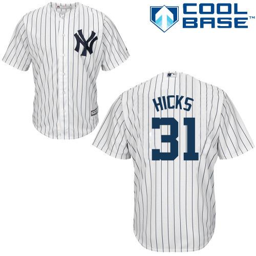 Yankees #31 Aaron Hicks White Cool Base Stitched Youth MLB Jersey Yankees #31 Aaron Hicks White Cool Base Stitched Youth MLB Jersey