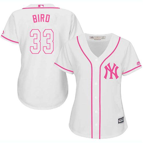 Yankees #33 Greg Bird White Pink Fashion Women's Stitched MLB Jersey Yankees #33 Greg Bird White Pink Fashion Women's Stitched MLB Jersey