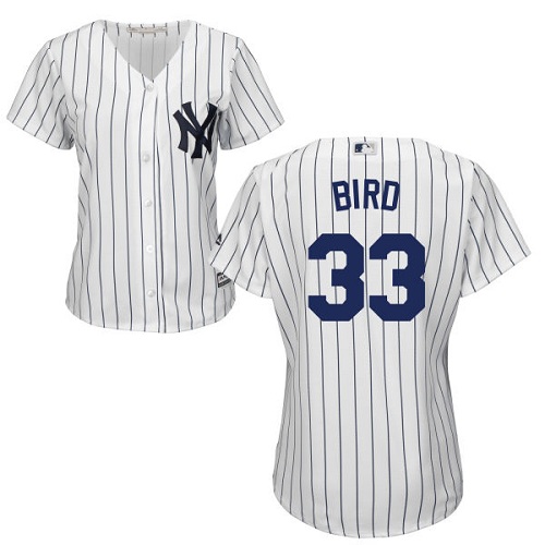 Yankees #33 Greg Bird White Strip Home Women's Stitched MLB Jersey Yankees #33 Greg Bird White Strip Home Women's Stitched MLB Jersey