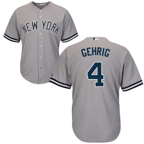Yankees #4 Lou Gehrig Grey Cool Base Stitched Youth MLB Jersey Yankees #4 Lou Gehrig Grey Cool Base Stitched Youth MLB Jersey