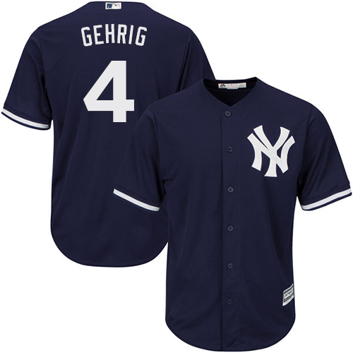 Yankees #4 Lou Gehrig Navy blue Cool Base Stitched Youth MLB Jersey Yankees #4 Lou Gehrig Navy blue Cool Base Stitched Youth MLB Jersey