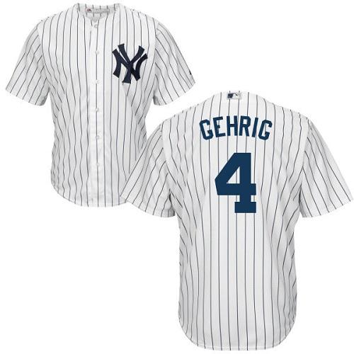 Yankees #4 Lou Gehrig White Cool Base Stitched Youth MLB Jersey Yankees #4 Lou Gehrig White Cool Base Stitched Youth MLB Jersey