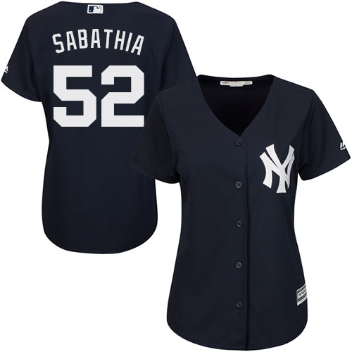 Yankees #52 C.C. Sabathia Navy Blue Alternate Women's Stitched MLB Jersey Yankees #52 C.C. Sabathia Navy Blue Alternate Women's Stitched MLB Jersey