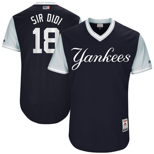 Yankees 18 Didi Gregorius Sir Didi Majestic Navy 2017 Players Weekend Jersey