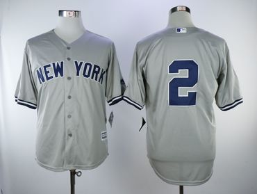 Yankees 2 Derek Jeter Gray Cool Base Jersey