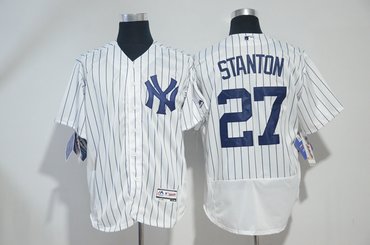 Yankees 27 Giancarlo Stanton White Flexbase Jersey
