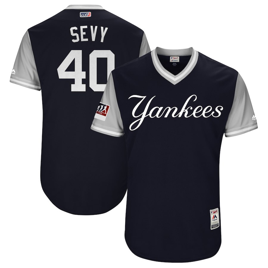 Yankees 40 Luis Severino Sevy Navy 2018 Players' Weekend Authentic Team Jersey