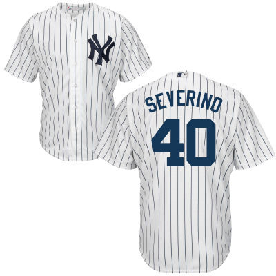 Yankees 40 Luis Severino White Cool Base Jersey