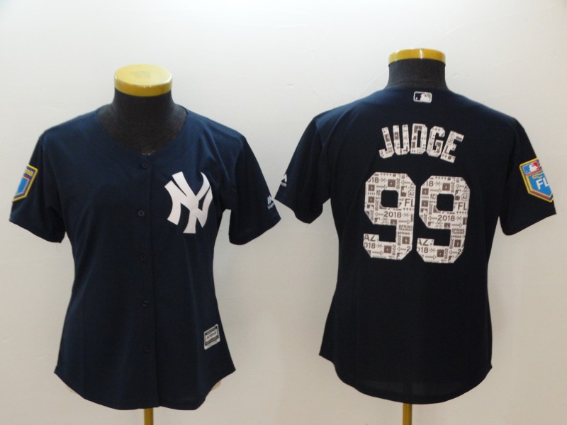 Yankees 99 Aaron Judge Navy Women 2018 Spring Training Cool Base Jersey