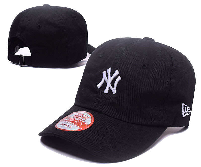 Yankees Team Logo Black Adjustable Hat LH