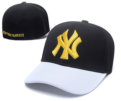 Yankees Team Logo Black Stretch Fitted Hat SG