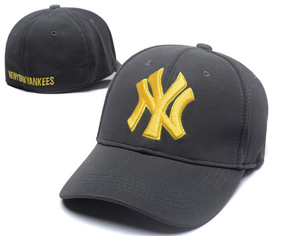 Yankees Team Logo Black Stretch Fitted Hat SG2
