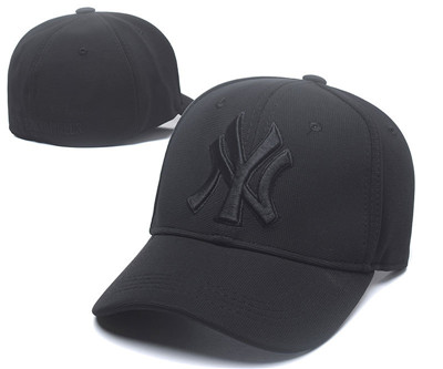 Yankees Team Logo Black Stretch Fitted Hat SG3