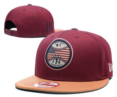 Yankees Team Logo Burgundy Adjustable Hat GS