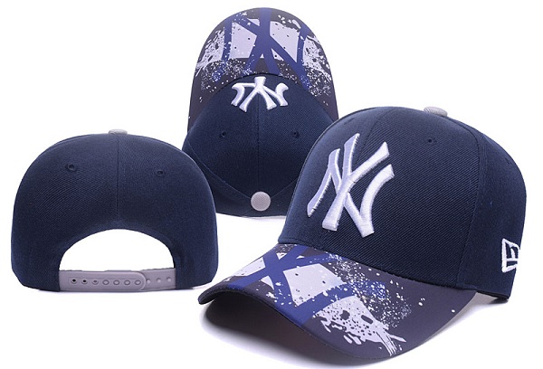 Yankees Team Logo Navy Snapback Adjustable Hat