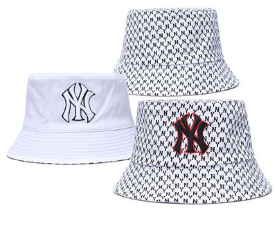 Yankees Team Logo White Double Side Wide Brim Hat SG