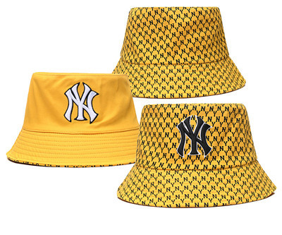 Yankees Team Logo Yellow Double Side Wide Brim Hat SG