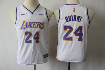 Youth Lakers 24 Kobe Bryant White Youth Nike Swingman Jersey Youth Lakers 24 Kobe Bryant White Youth Nike Swingman Jersey
