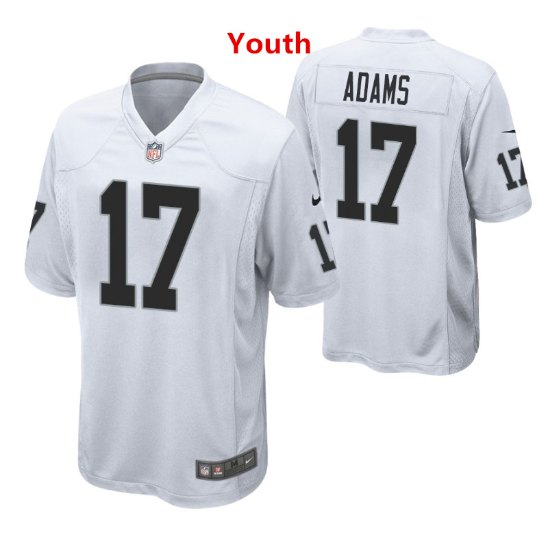 Youth Las Vegas Raiders #17 Davante Adams White Vapor Limited Stitched Jersey Youth Las Vegas Raiders #17 Davante Adams White Vapor Limited Stitched Jersey