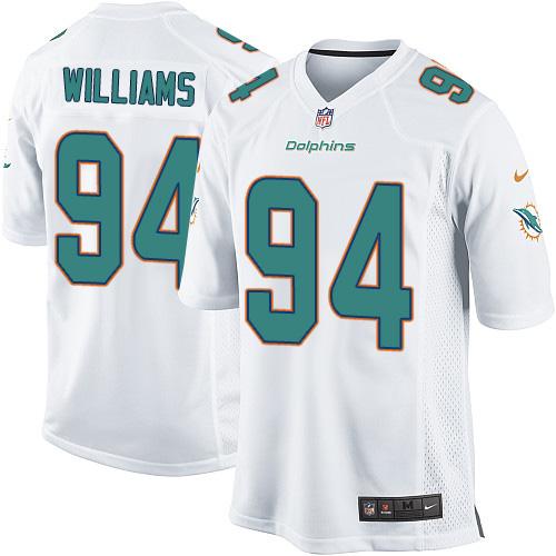 Youth  Nike Dolphins #94 Mario Williams White Stitched NFL Elite Jersey