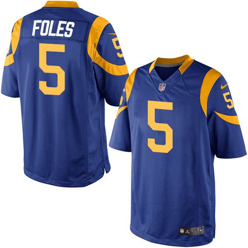 Youth  Nike Rams #5 Nick Foles Royal Blue Alternate Stitched NFL Elite Jersey