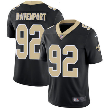 Youth  Nike Saints 92 Marcus Davenport Black Youth Vapor Untouchable Limited Jersey