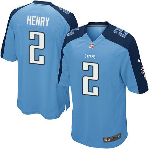 Youth  Nike Titans #2 Derrick Henry Light Blue Team Color Stitched NFL Elite Jersey