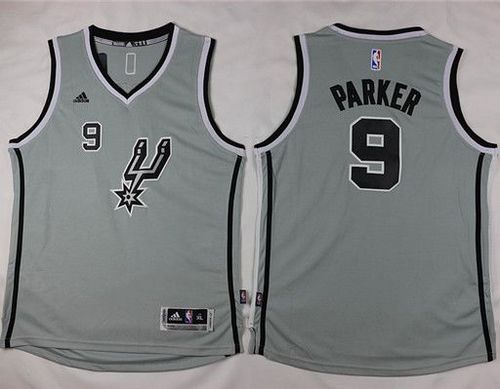 Youth Spurs #9 Tony Parker Grey Stitched NBA Jersey Youth Spurs #9 Tony Parker Grey Stitched NBA Jersey