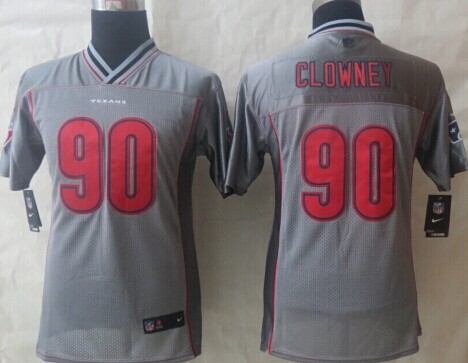 Youth 2014 NEW Houston Texans #90 Jadeveon Clowney Grey Vapor Elite Jerseys