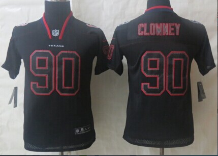 Youth 2014 New Houston Texans #90 Jadeveon Clowney Lights Out Black Elite Jersey